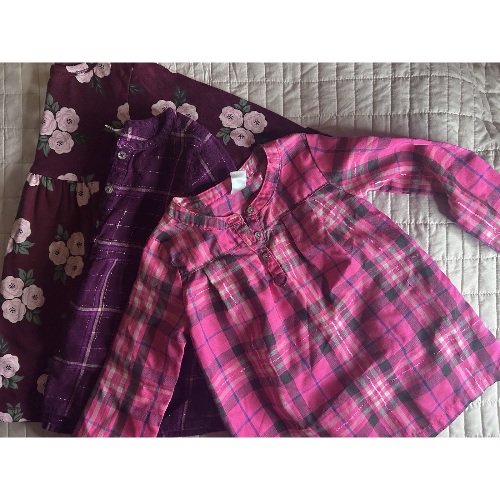 Toddler Girl 3t 4t Bundle Of 3 Dresses/Tunic Carters Jumping Beans Hudson Baby